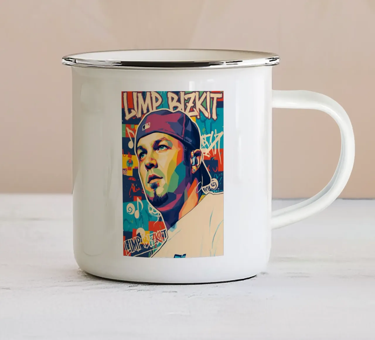 Fred Durst Limp Bizkit pop art tazza in smalto da Hantamrata
