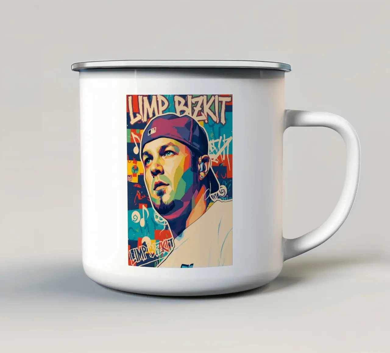 Fred Durst Limp Bizkit pop art tazza in smalto da Hantamrata