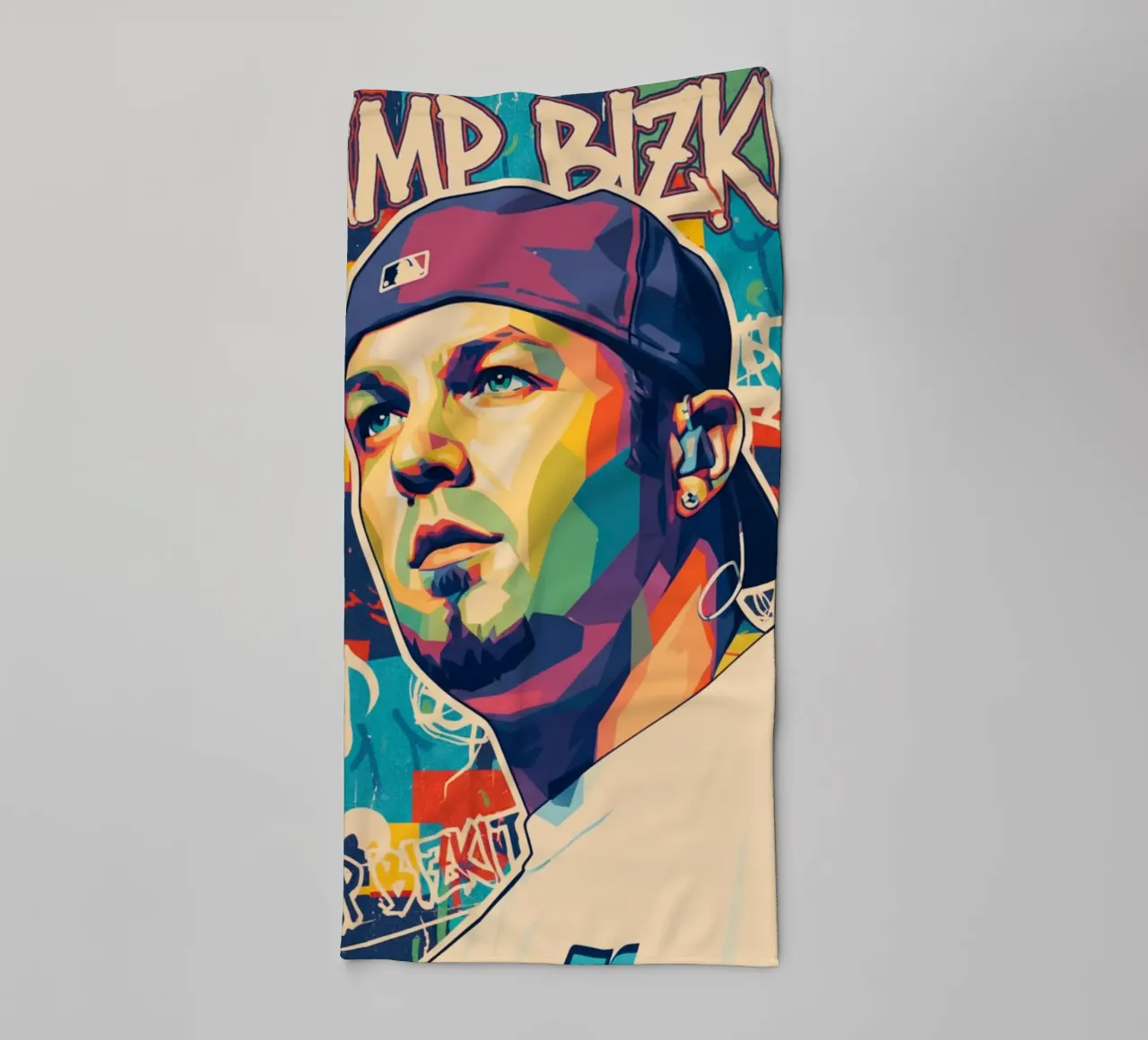 Fred Durst Limp Bizkit pop art asciugamano da bagno da Hantamrata