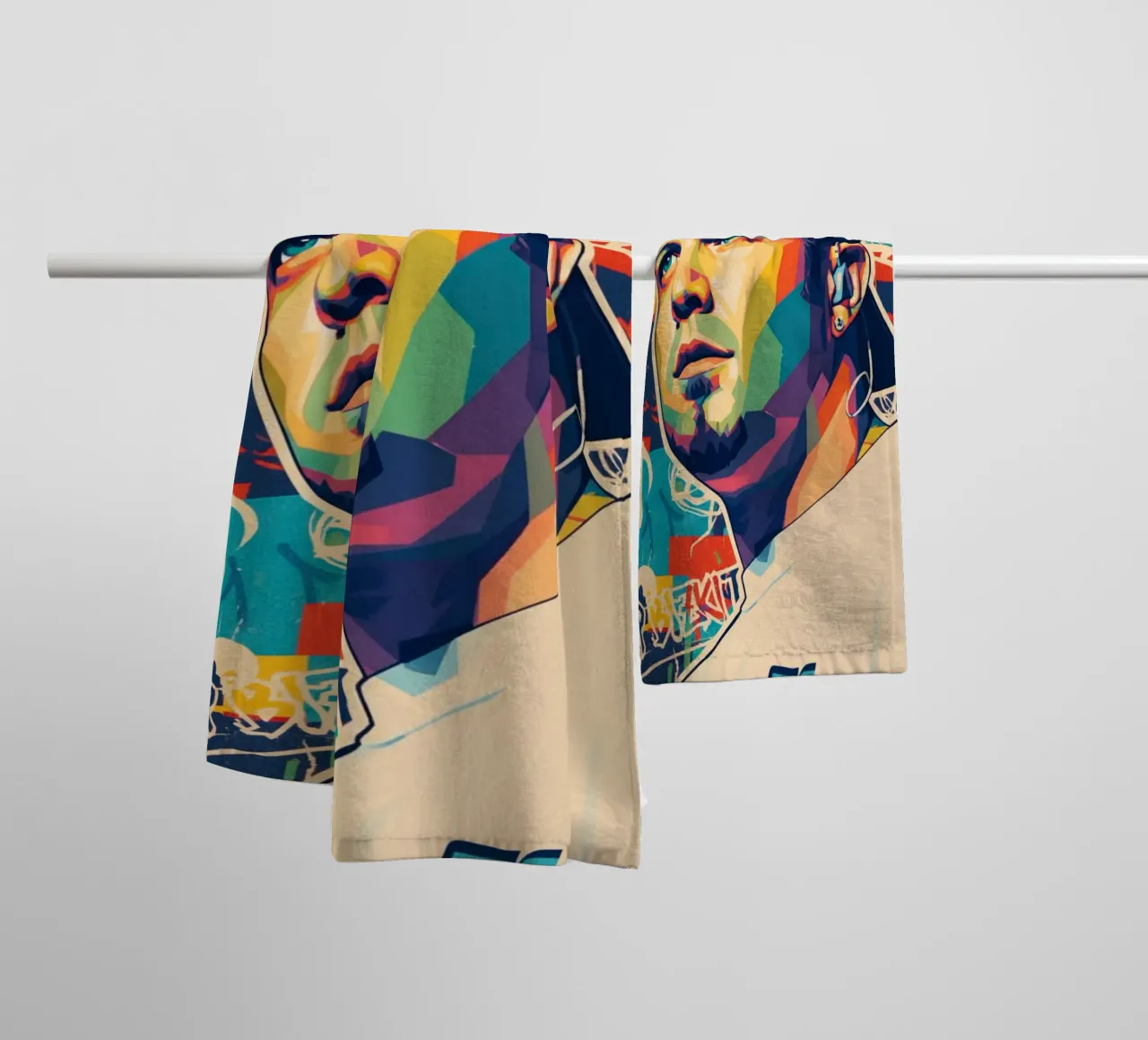 Fred Durst Limp Bizkit pop art asciugamano da bagno da Hantamrata