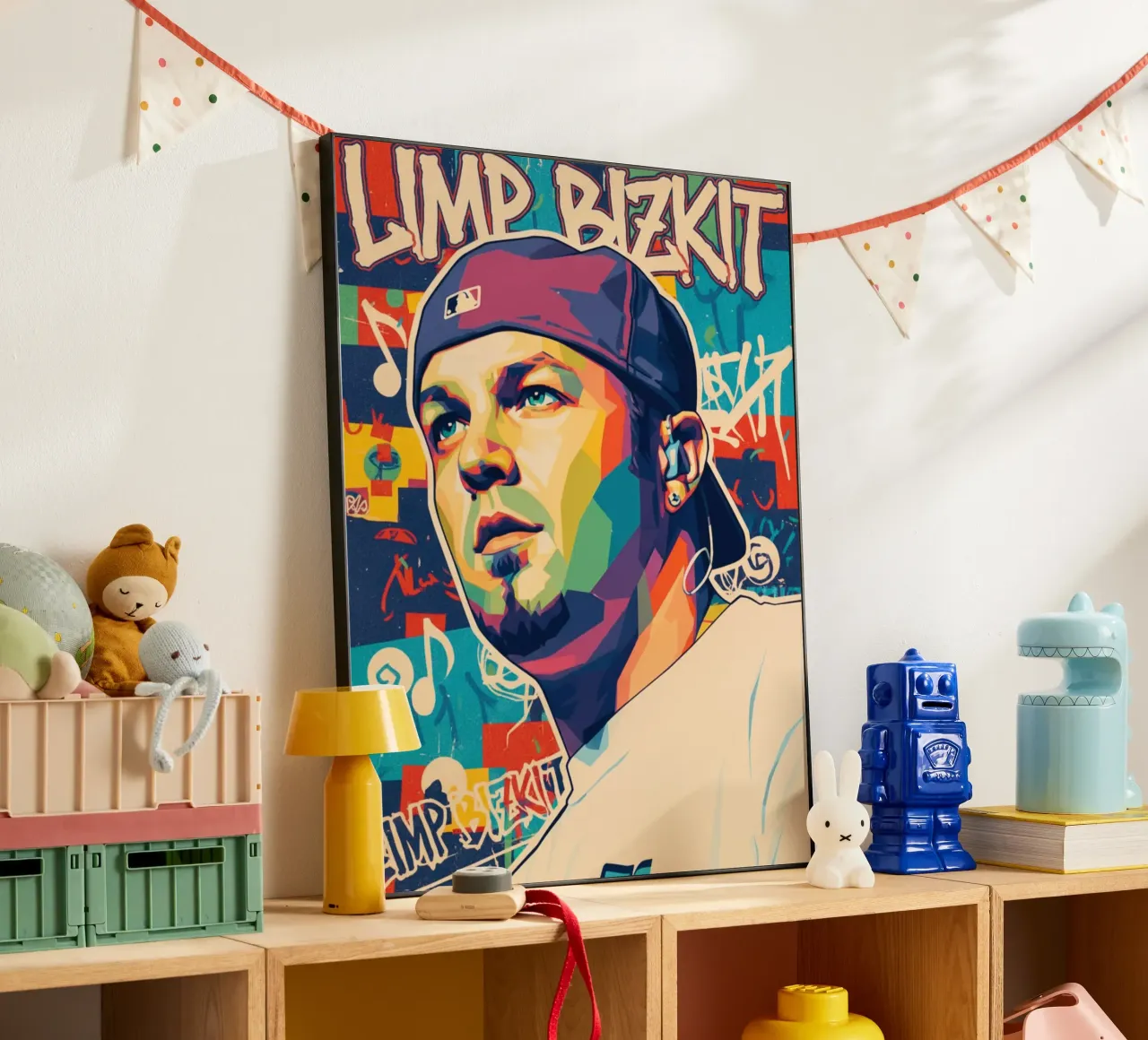 Fred Durst Limp Bizkit pop art alluminio dibond da Hantamrata