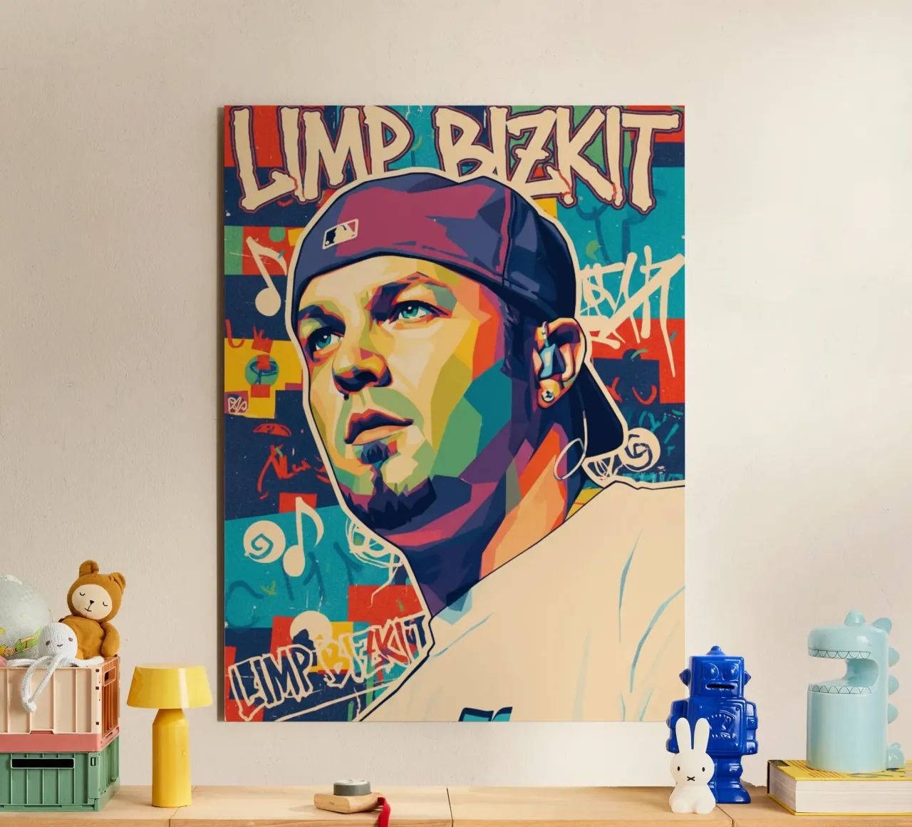 Fred Durst Limp Bizkit pop art alluminio dibond da Hantamrata