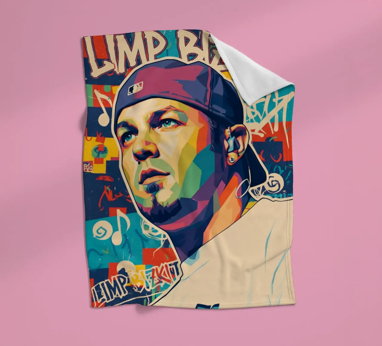 Fred Durst Limp Bizkit pop art coperta in pile da Hantamrata