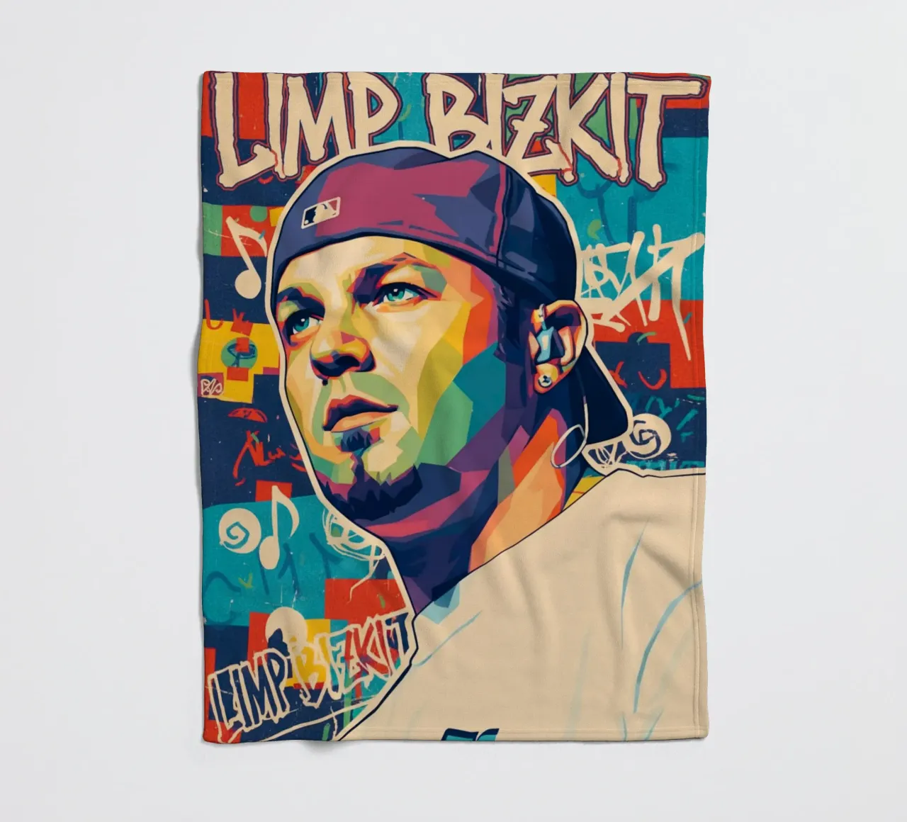 Fred Durst Limp Bizkit pop art coperta in pile da Hantamrata