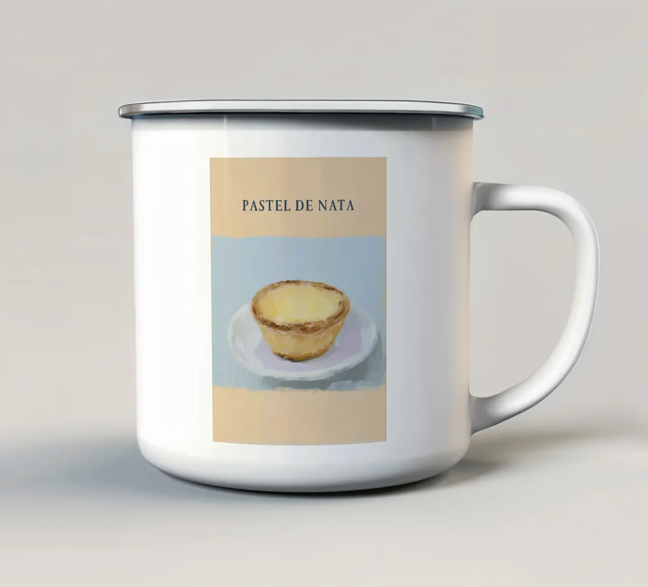 Pastel de nata portoghese tazza in smalto da Carinaprint