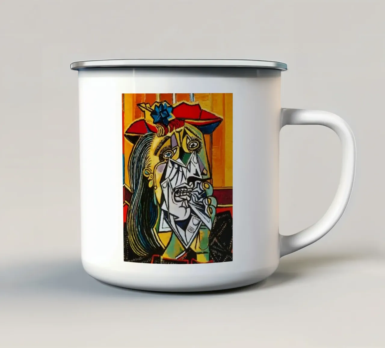 donna triste pablo picasso tazza in smalto da eternal nino