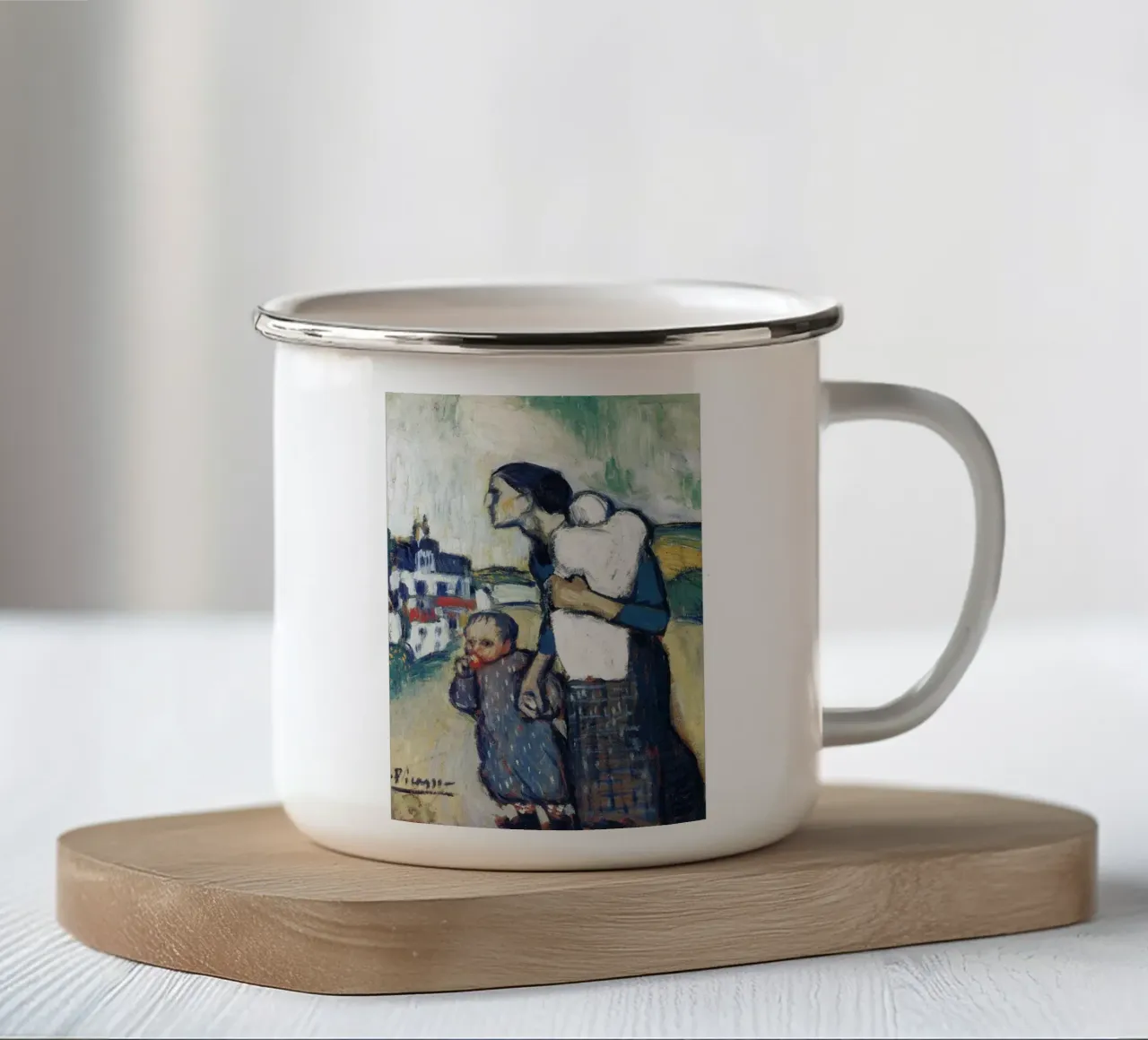 il viaggio di una madre e due figli tazza in smalto da eternal nino