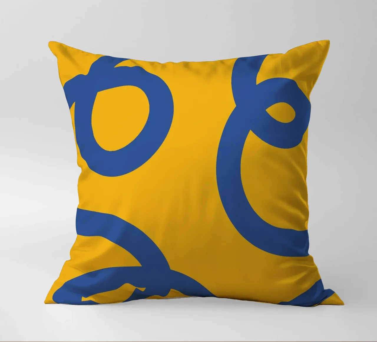 Linea vortice spirale giallo cuscino da galihstudio
