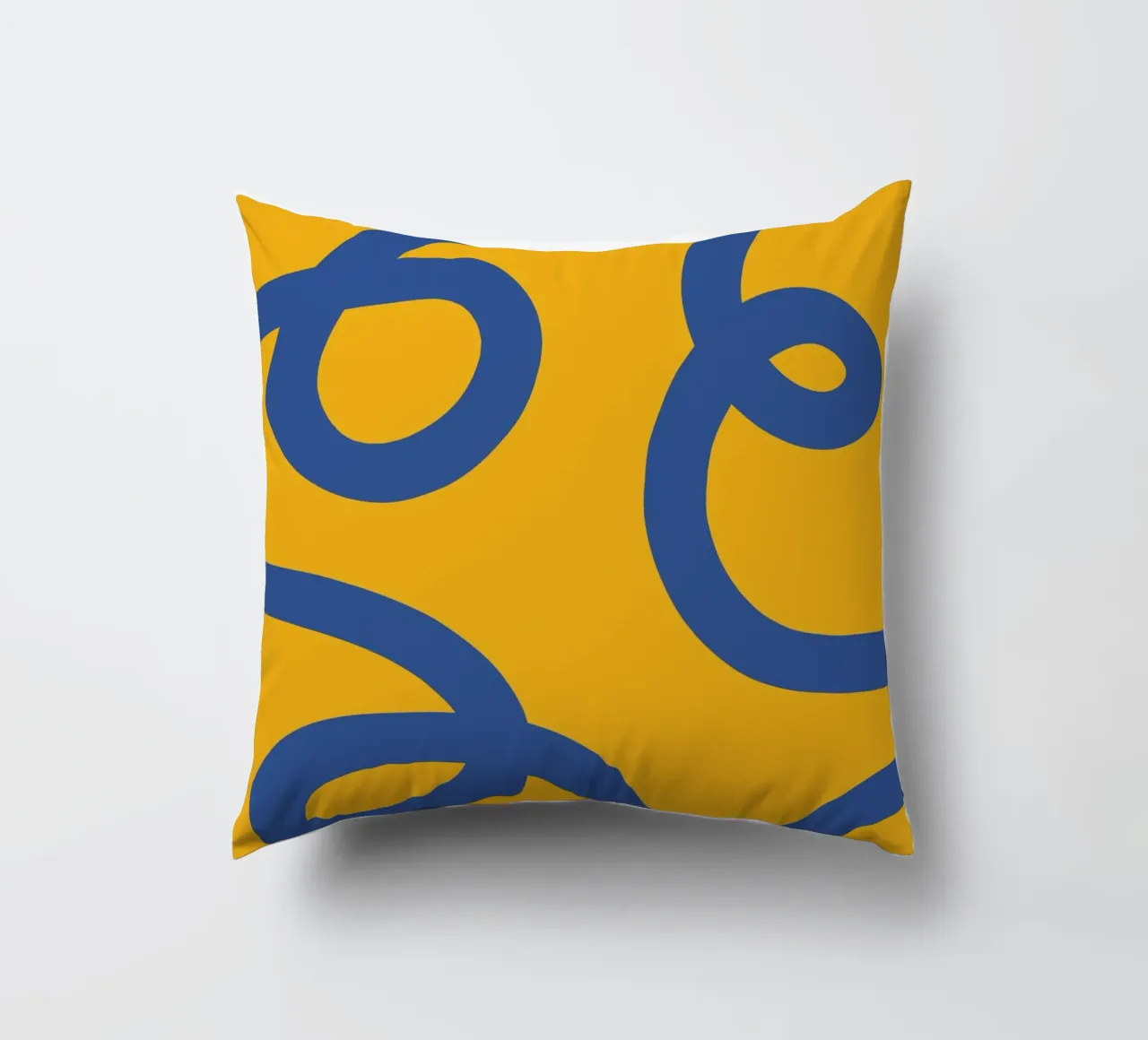 Linea vortice spirale giallo cuscino da galihstudio