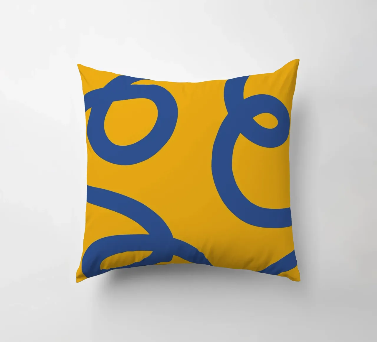 Linea vortice spirale giallo cuscino da galihstudio