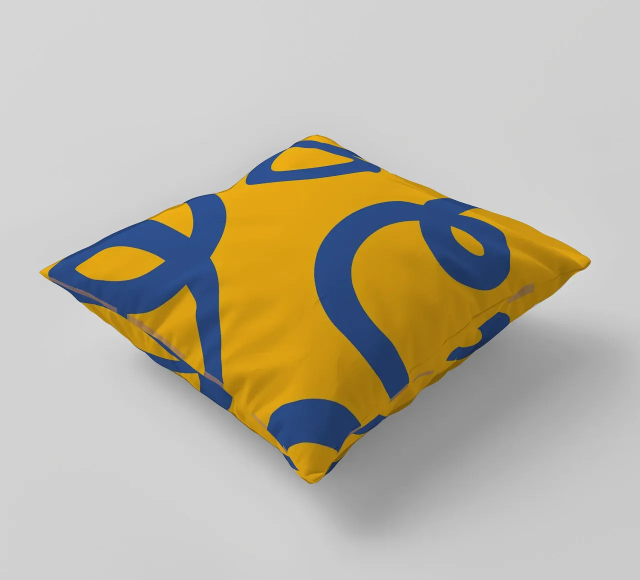 Linea vortice spirale giallo cuscino da galihstudio
