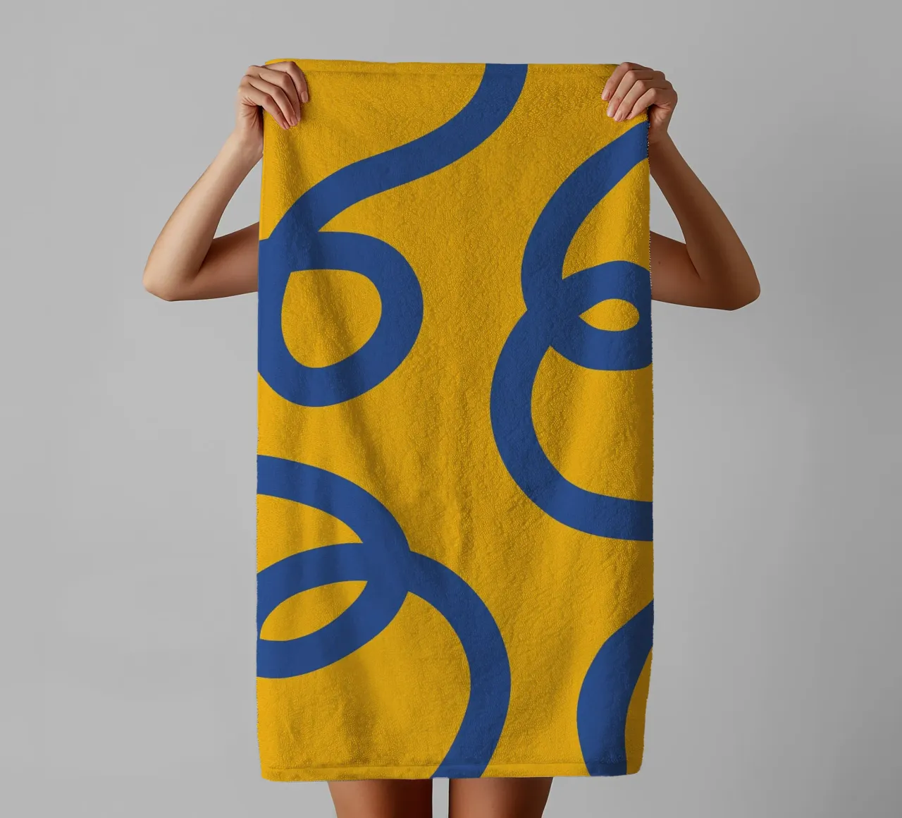 Linea vortice spirale giallo asciugamano da bagno da galihstudio