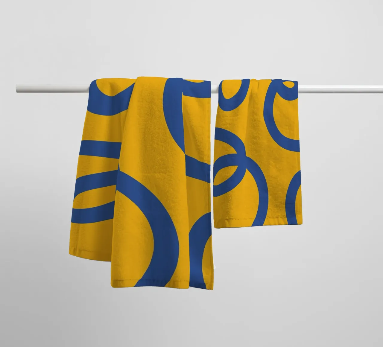 Linea vortice spirale giallo asciugamano da bagno da galihstudio
