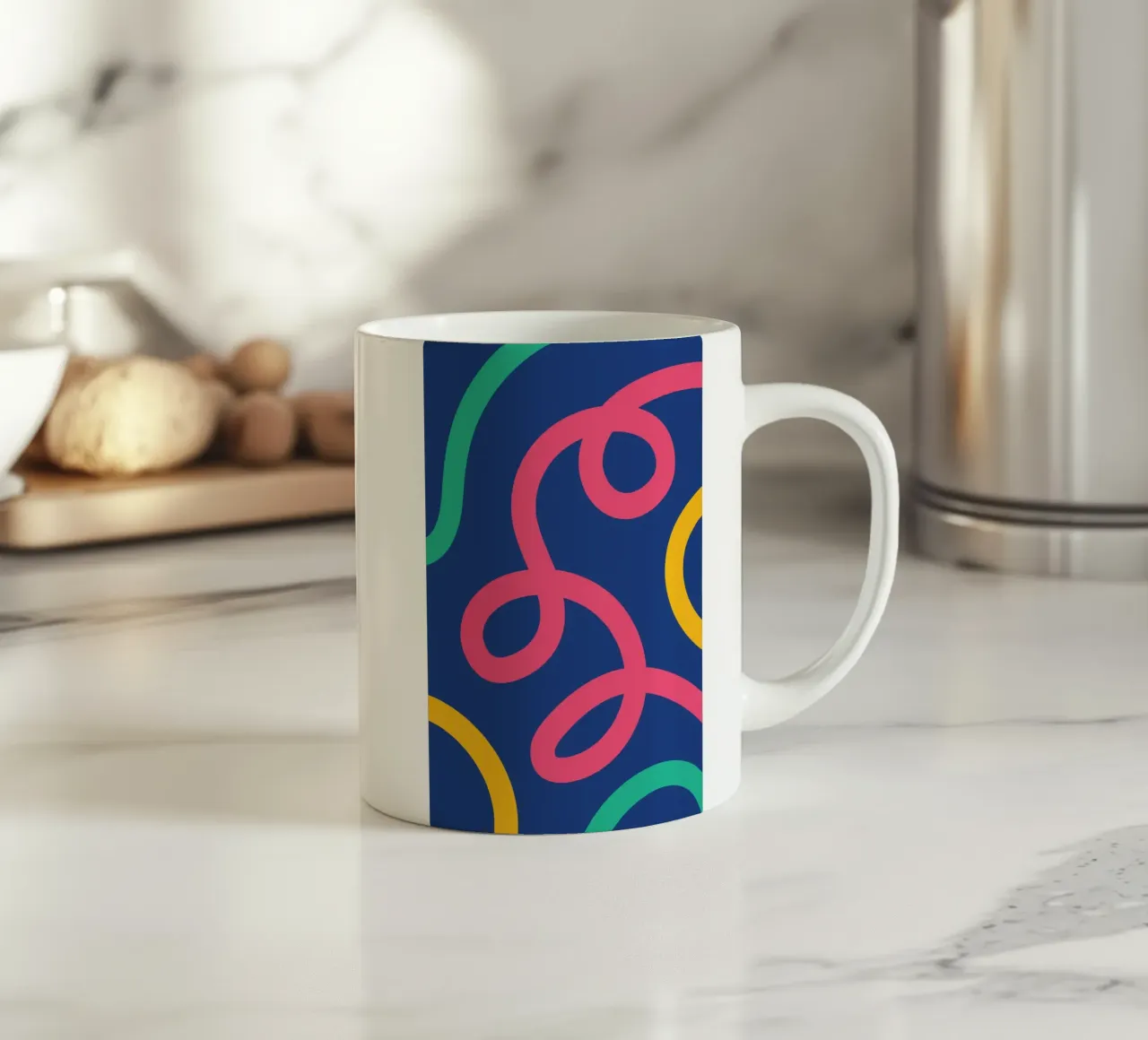 Linea arricciata colorata tazza in ceramica da galihstudio