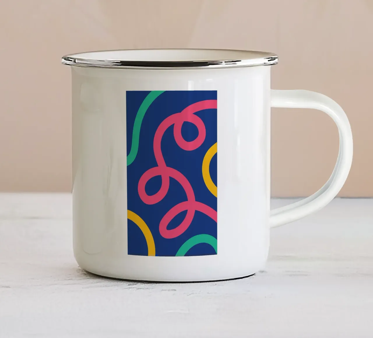 Linea arricciata colorata tazza in smalto da galihstudio