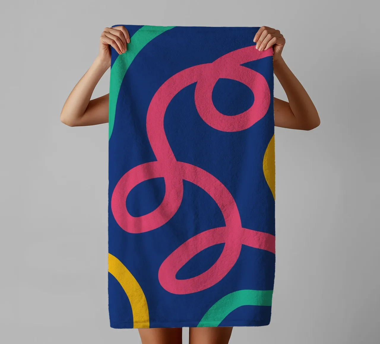 Line curl colorful towel by galihstudio