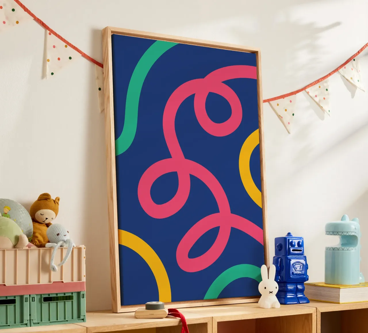 Line curl colorful canvas by galihstudio