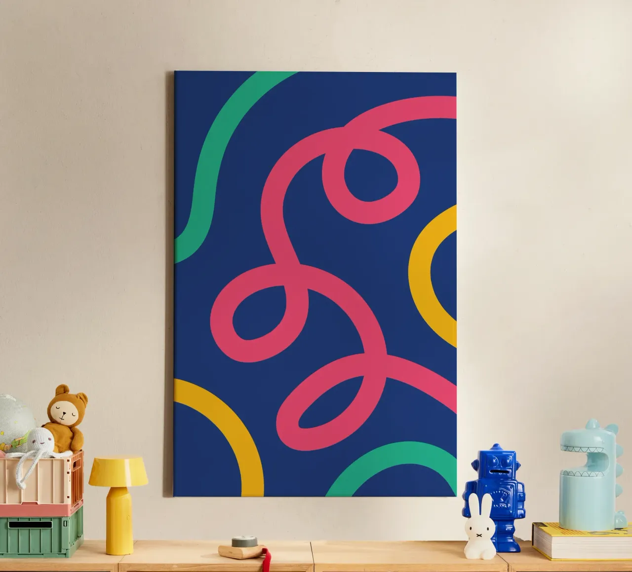 Line curl colorful canvas by galihstudio