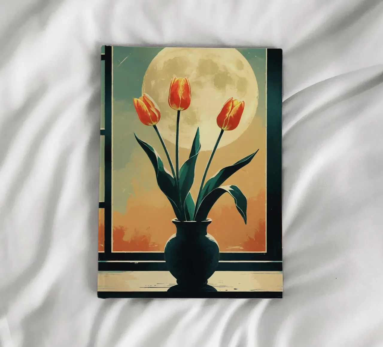 Tulips by the Moonlit Window notebook by Bloom And Brush