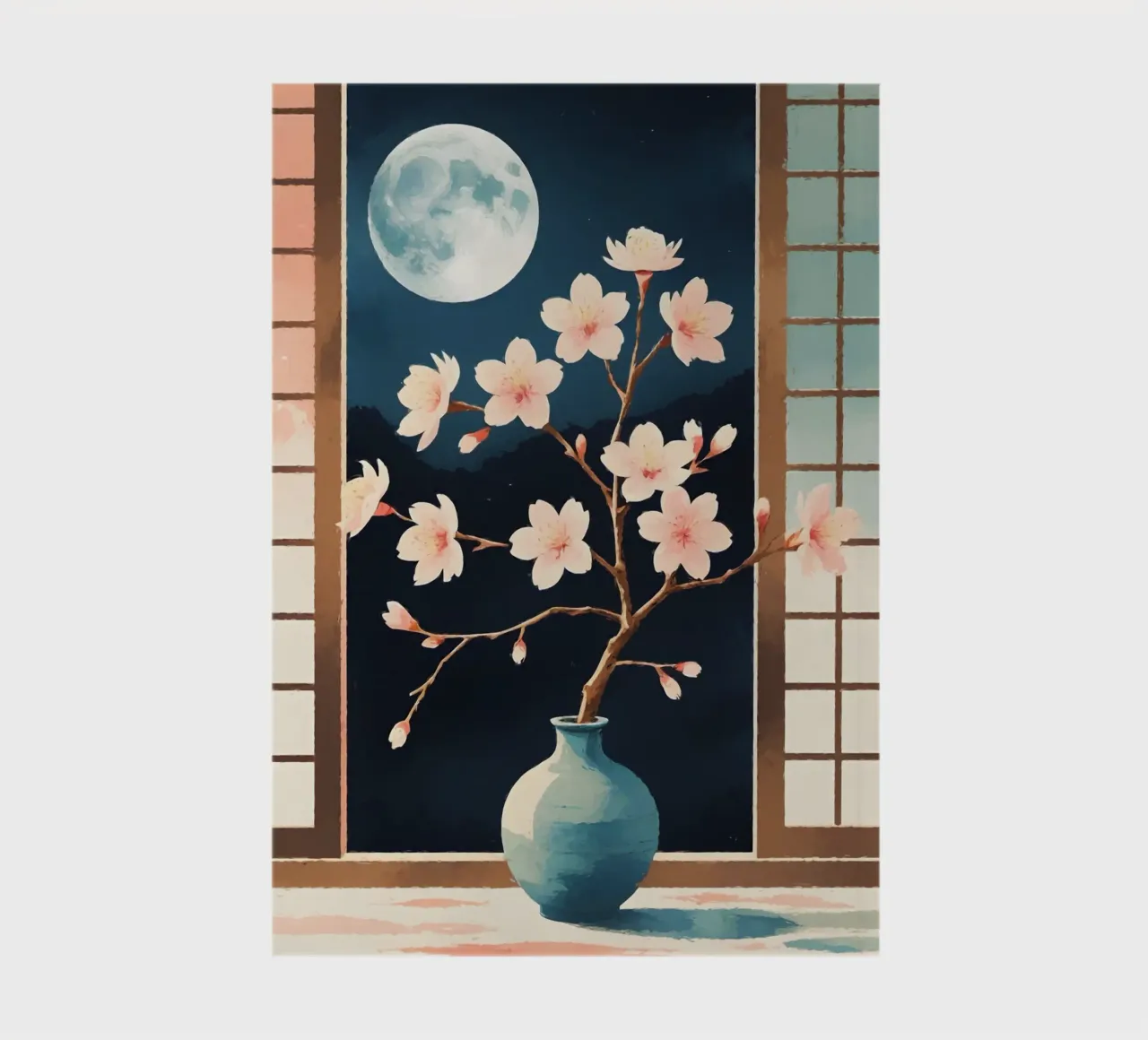 une branche de sakura en fleur dans un vase simple carnet de notes de Bloom And Brush