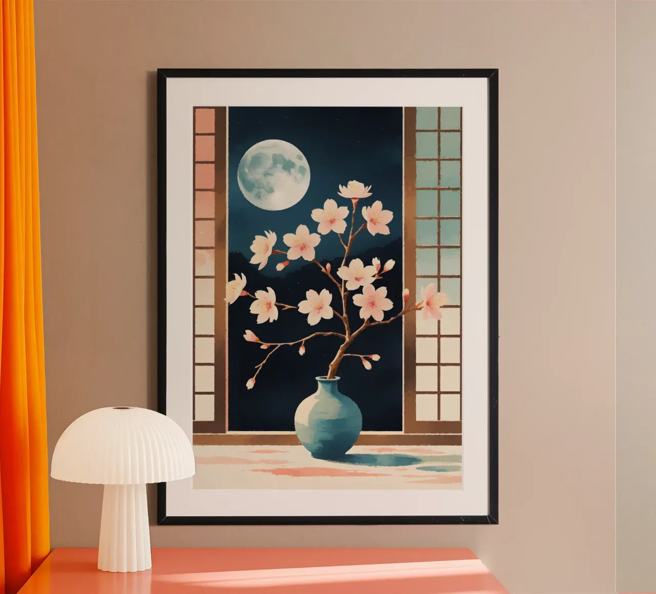 un ramo di sakura in fiore in un semplice vaso carta hahnemühle da Bloom And Brush