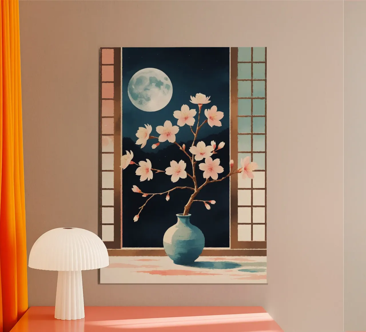 un ramo di sakura in fiore in un semplice vaso carta hahnemühle da Bloom And Brush