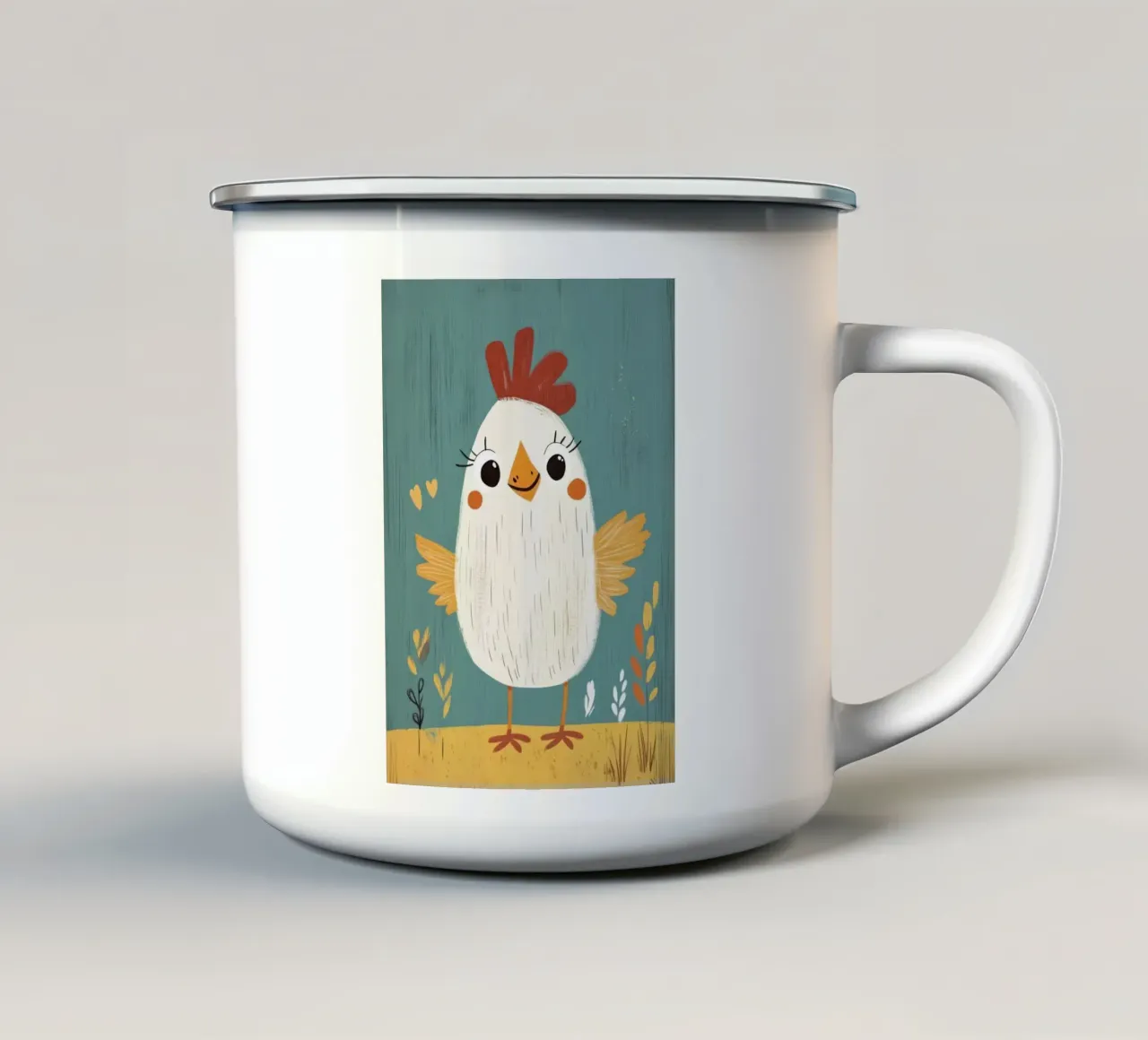 Carino il pollo dei cartoni animati tazza in smalto da ORION