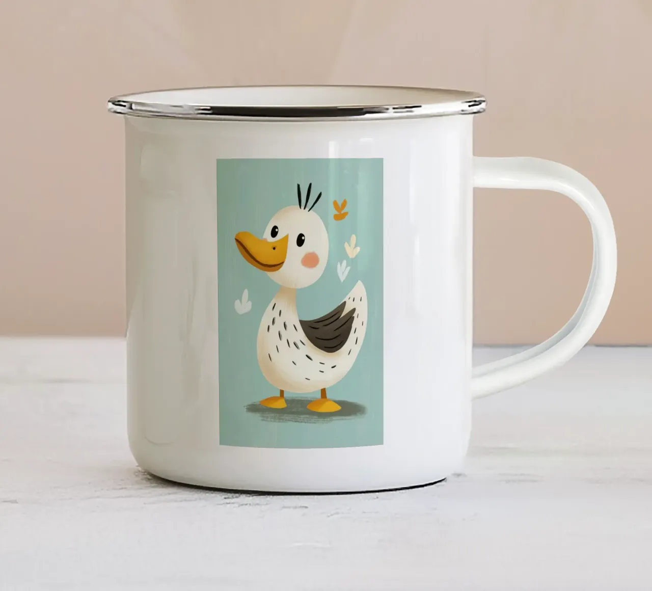 Carino il cartone animato dell'anatra tazza in smalto da ORION