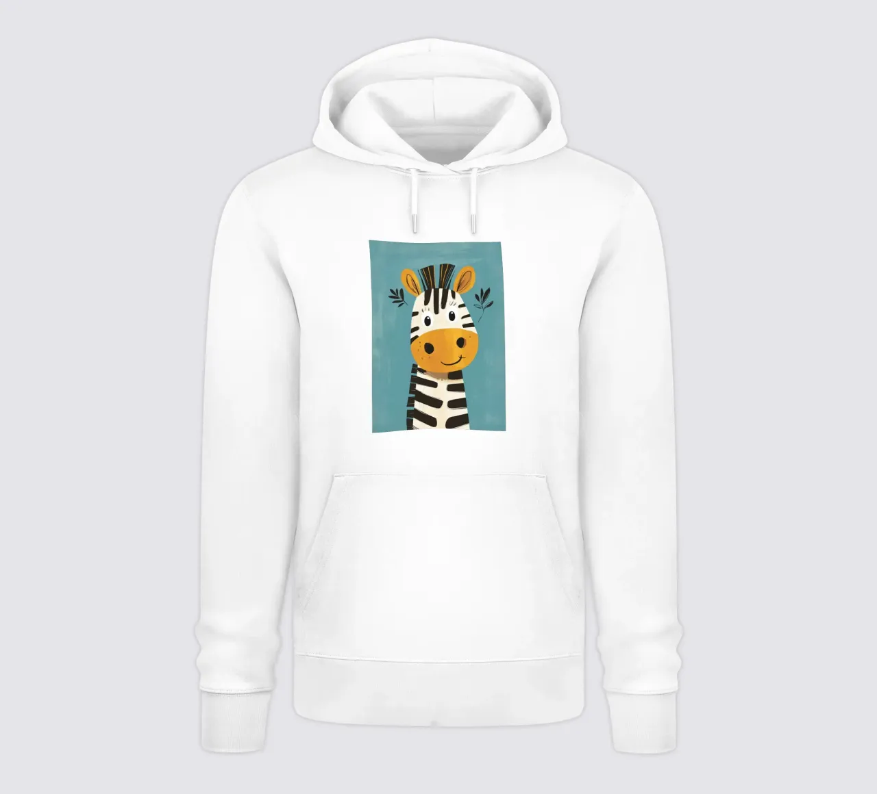 Illustrazione di una simpatica zebra felpa con cappuccio da ORION