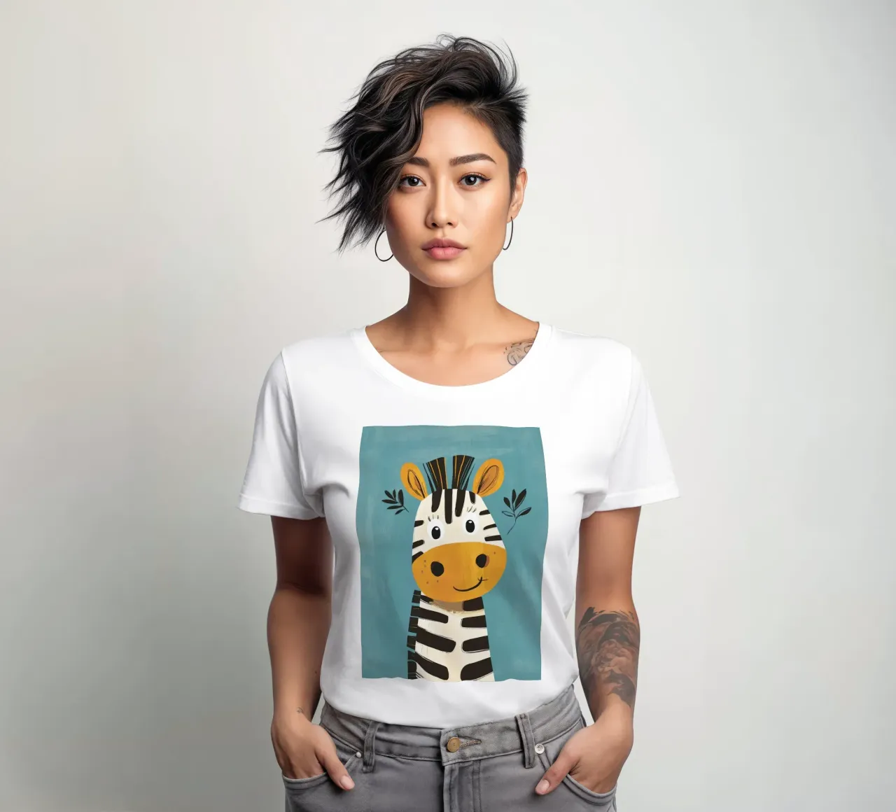 Illustrazione di una simpatica zebra t-shirt da donna da ORION