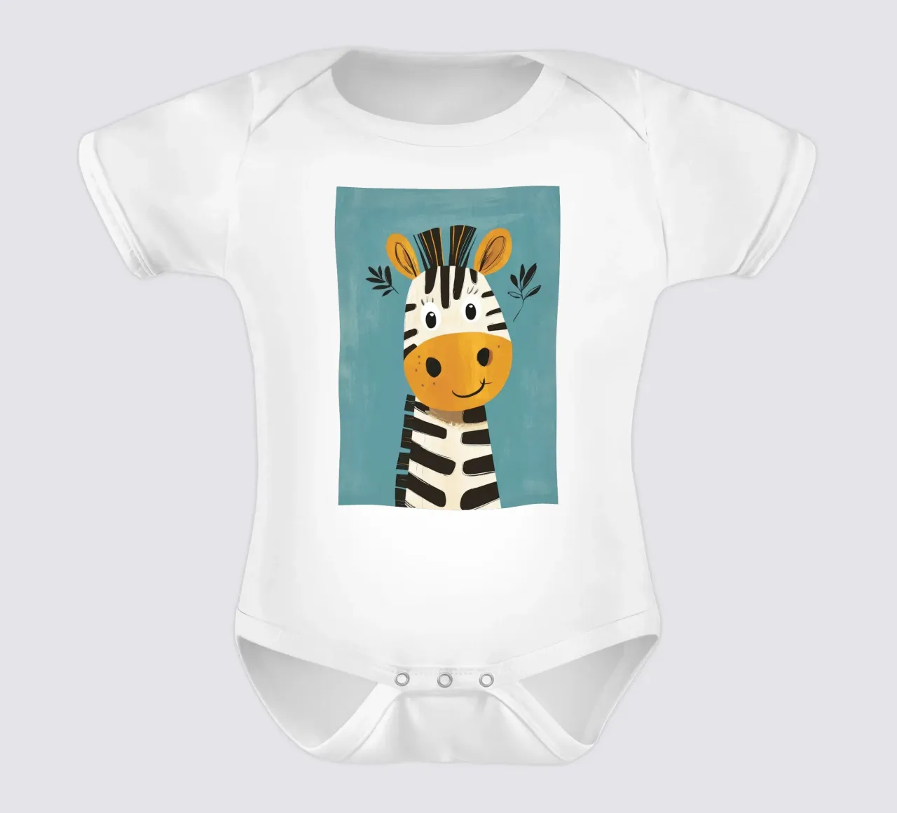 Illustrazione di una simpatica zebra body neonato maniche corte da ORION