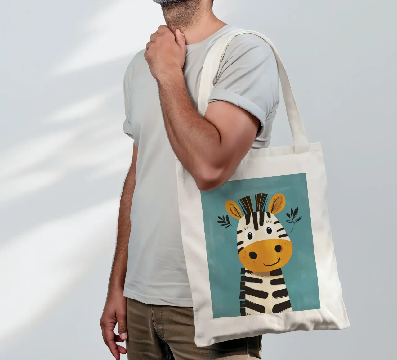 Illustrazione di una simpatica zebra borsa in juta da ORION