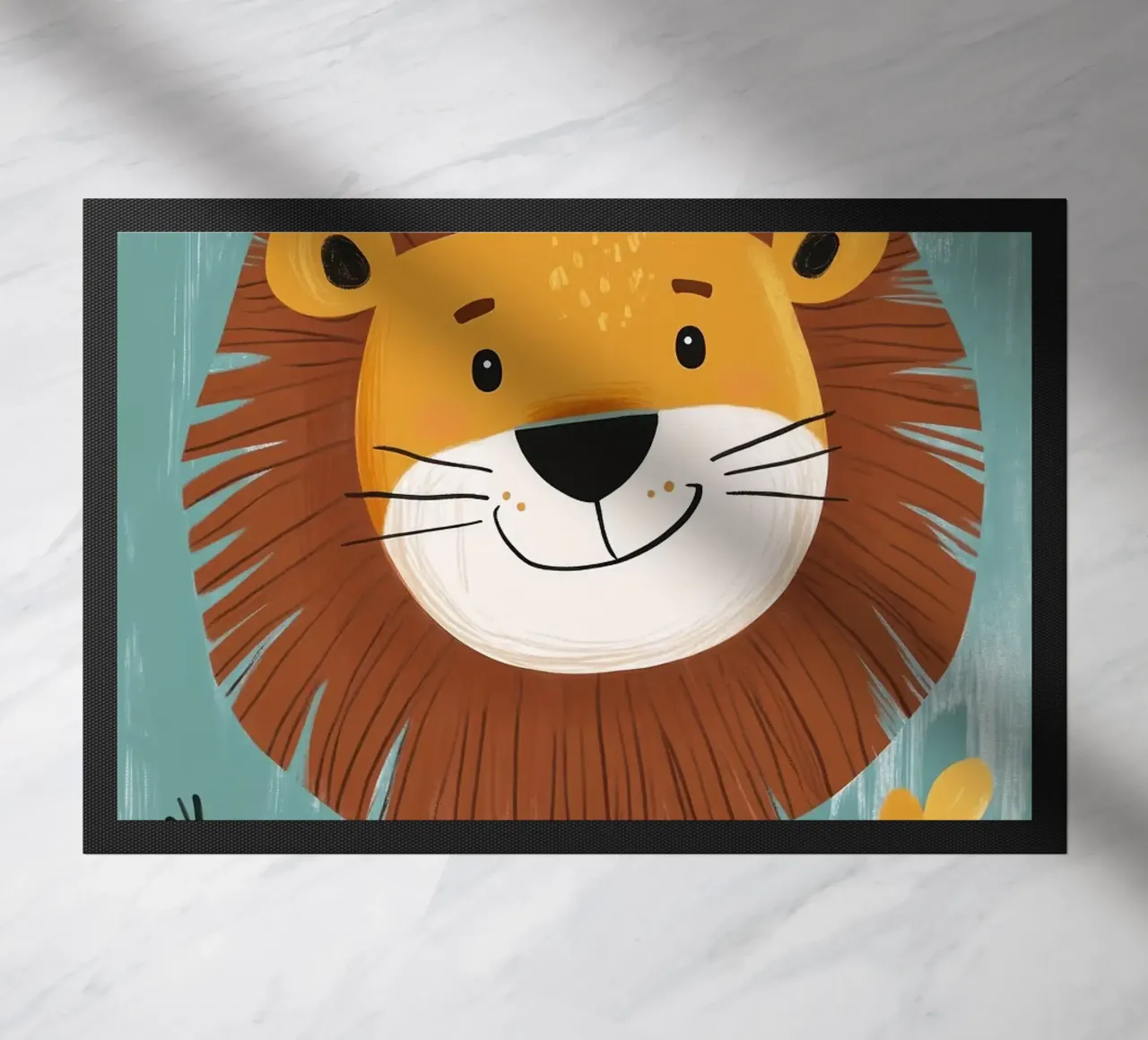 Illustrazione di un leone sorridente zerbino da ORION