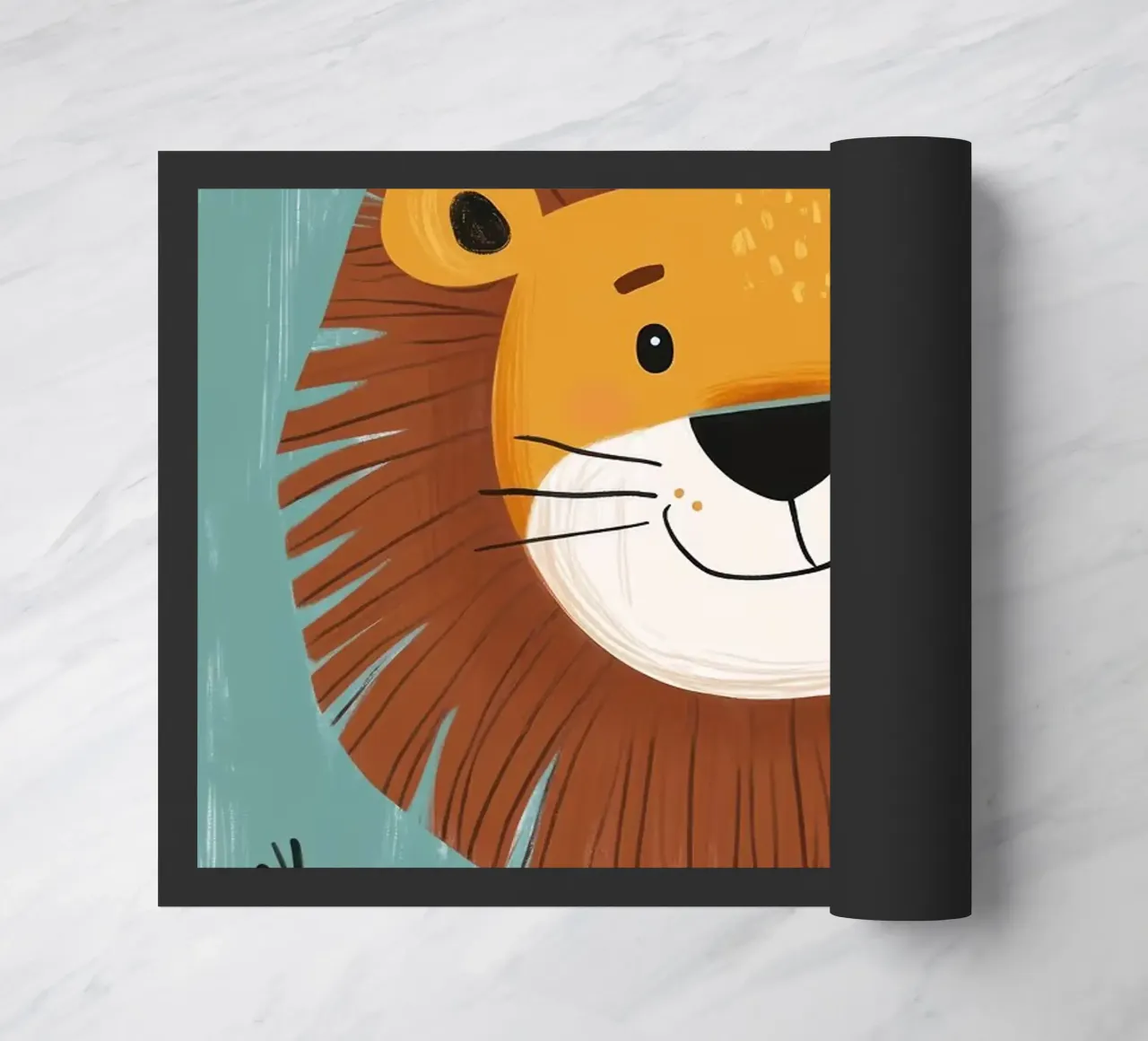 Illustrazione di un leone sorridente zerbino da ORION