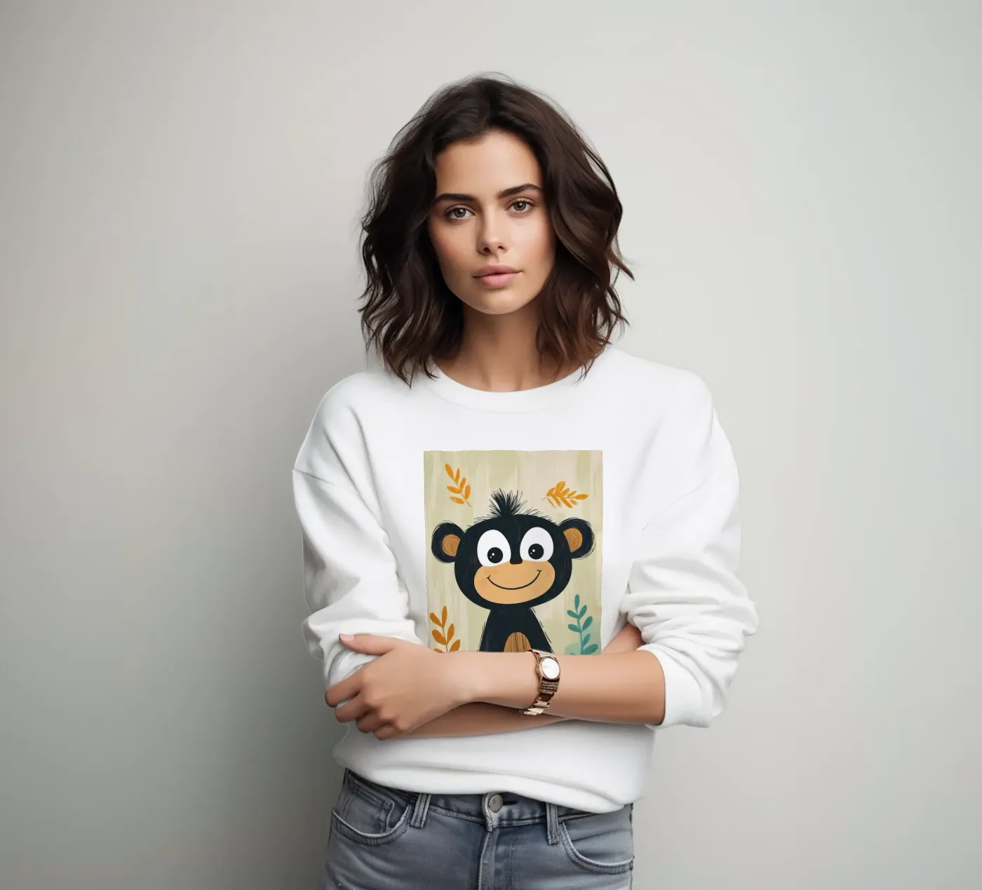 Smiling Monkey Illustration sweatshirt by ORION