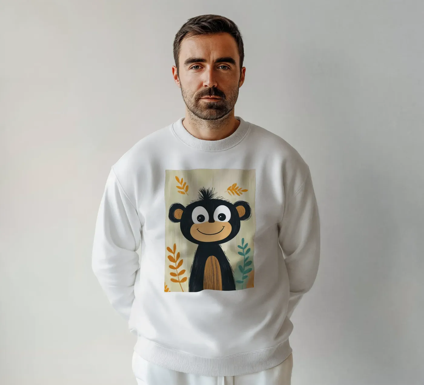 Smiling Monkey Illustration sweatshirt by ORION