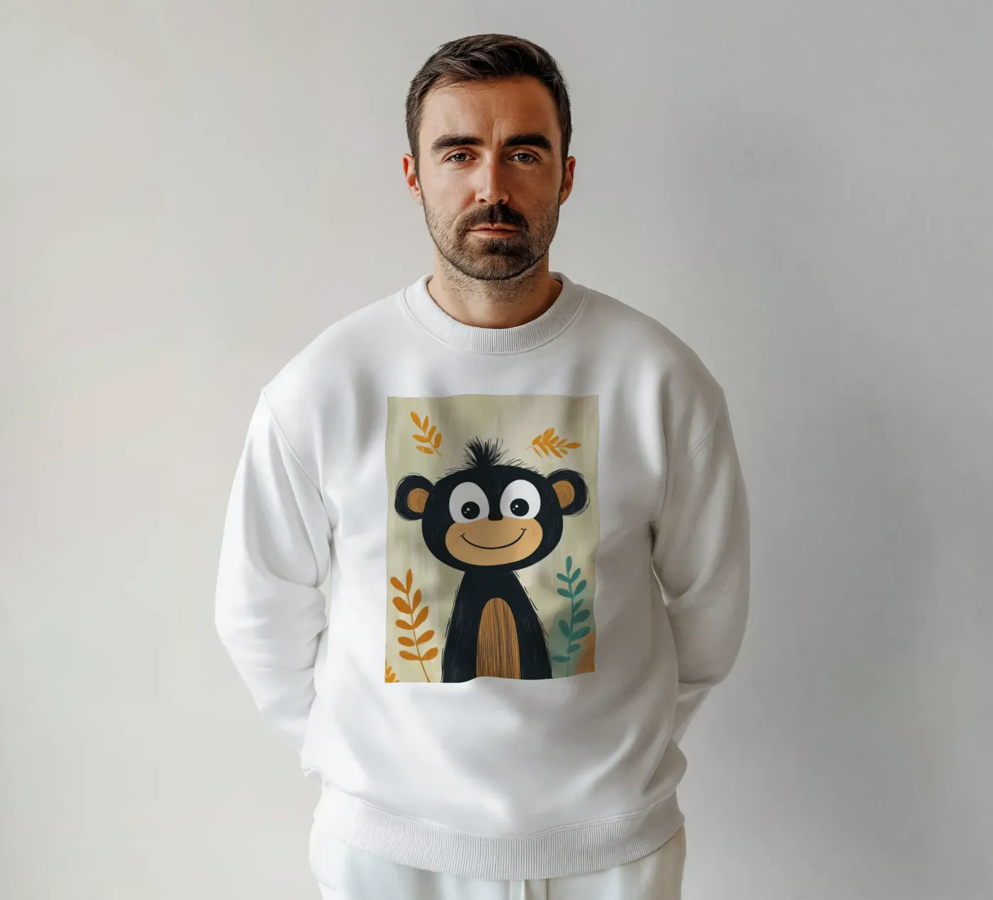 Smiling Monkey Illustration sweatshirt by ORION