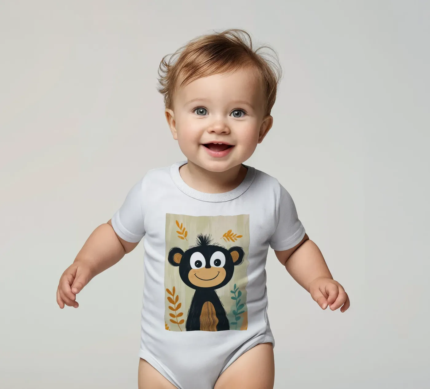 Illustration d'un singe souriant body bébé de ORION