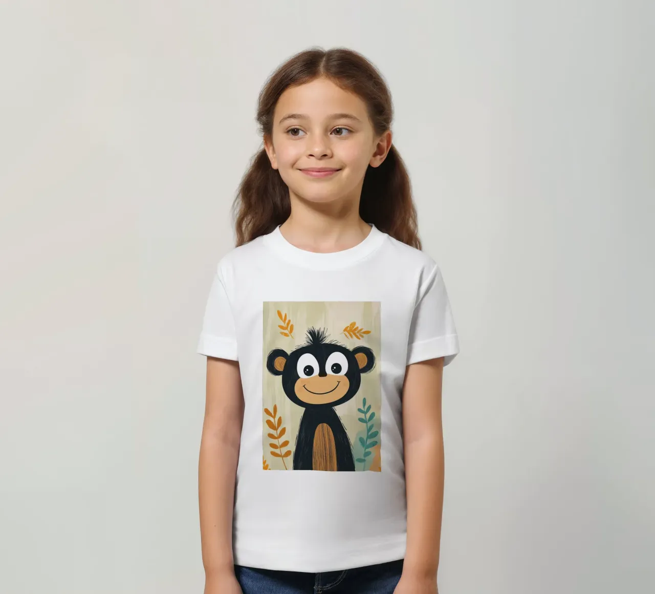 Illustrazione di una scimmia sorridente t-shirt bambini da ORION