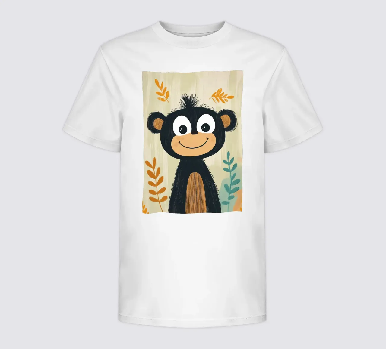 Illustrazione di una scimmia sorridente t-shirt bambini da ORION