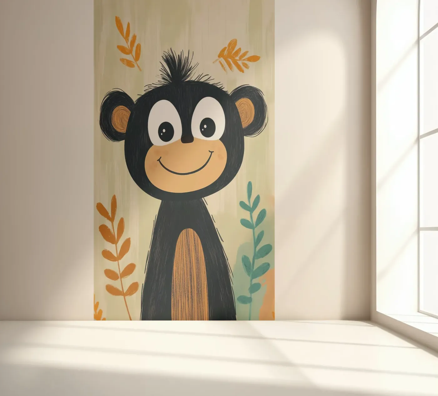 Glimlachende aap illustratie fotobehang van ORION