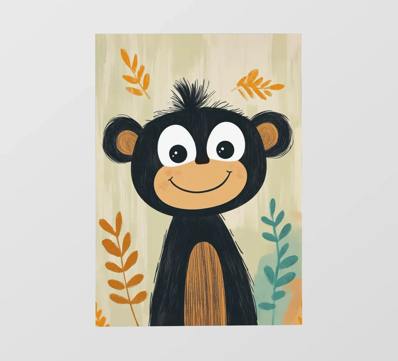 Smiling Monkey Illustration fotobehang van ORION
