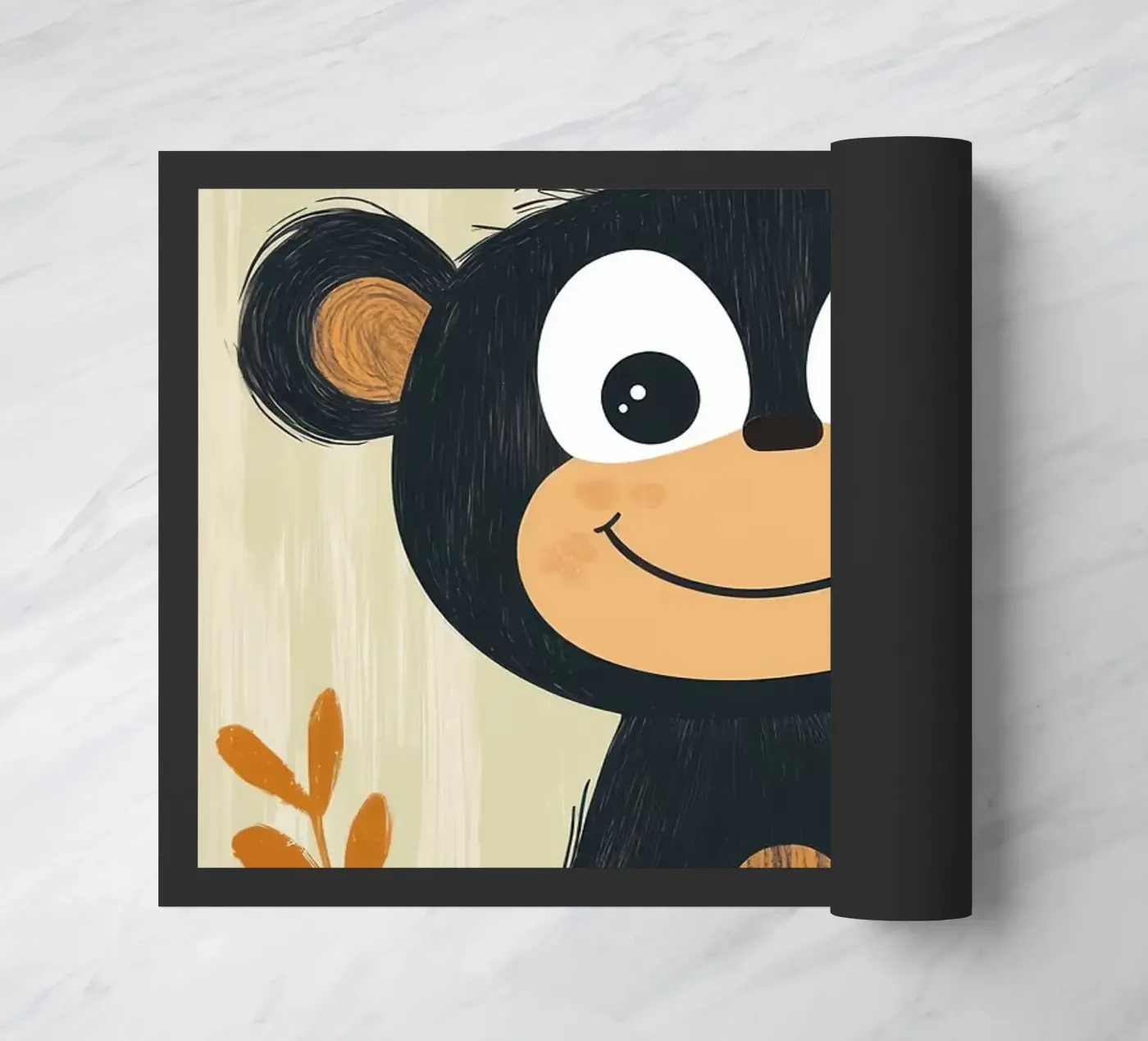 Smiling Monkey Illustration doormat by ORION