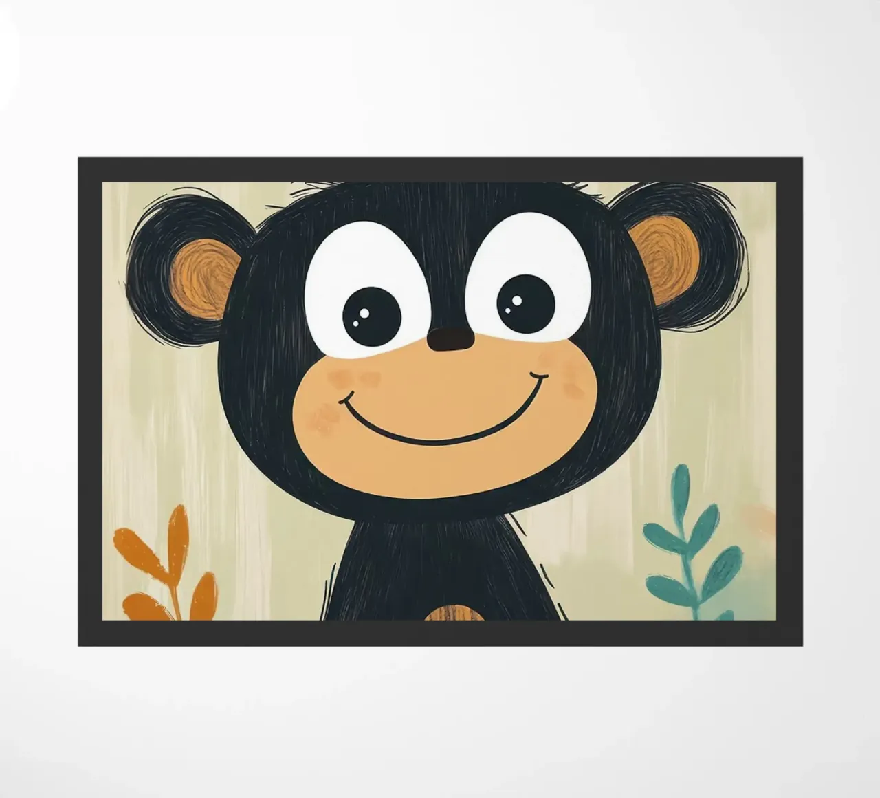 Smiling Monkey Illustration doormat by ORION