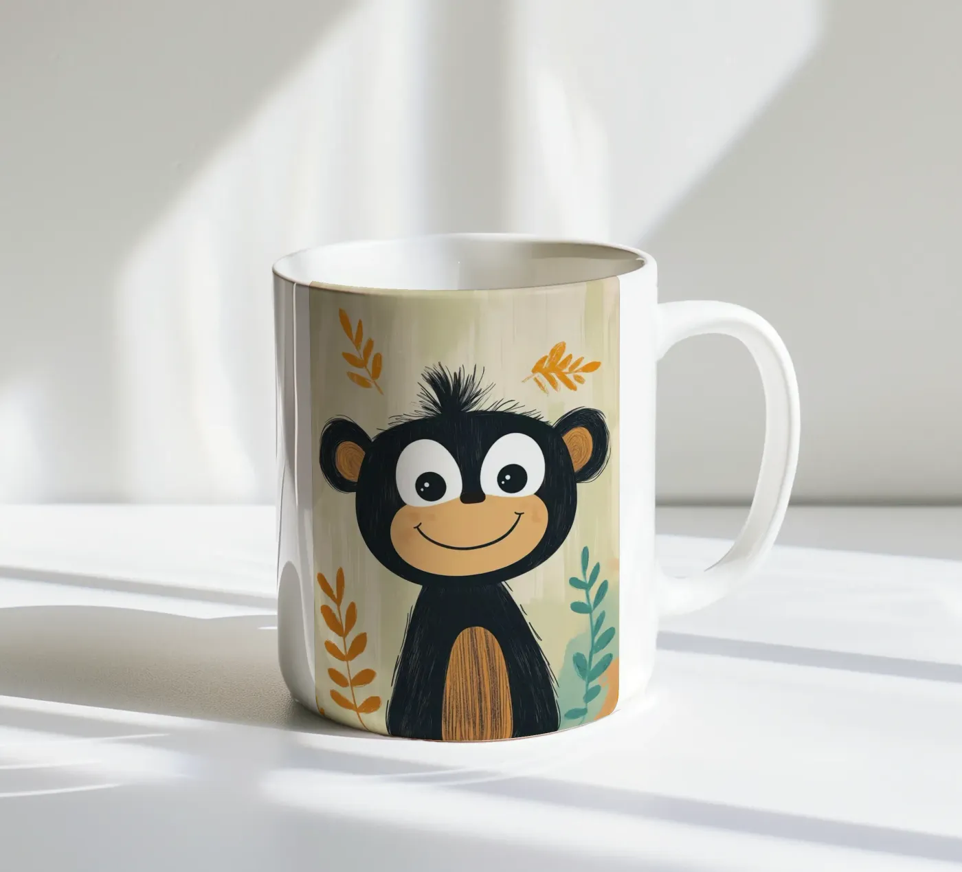 Illustration d'un singe souriant mug en céramique de ORION