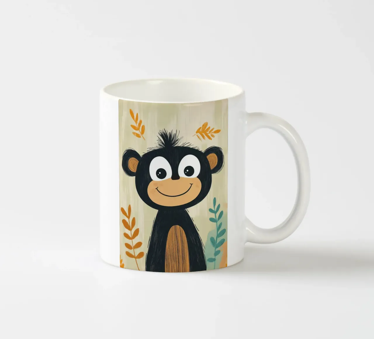 Smiling Monkey Illustration ceramic mug by ORION