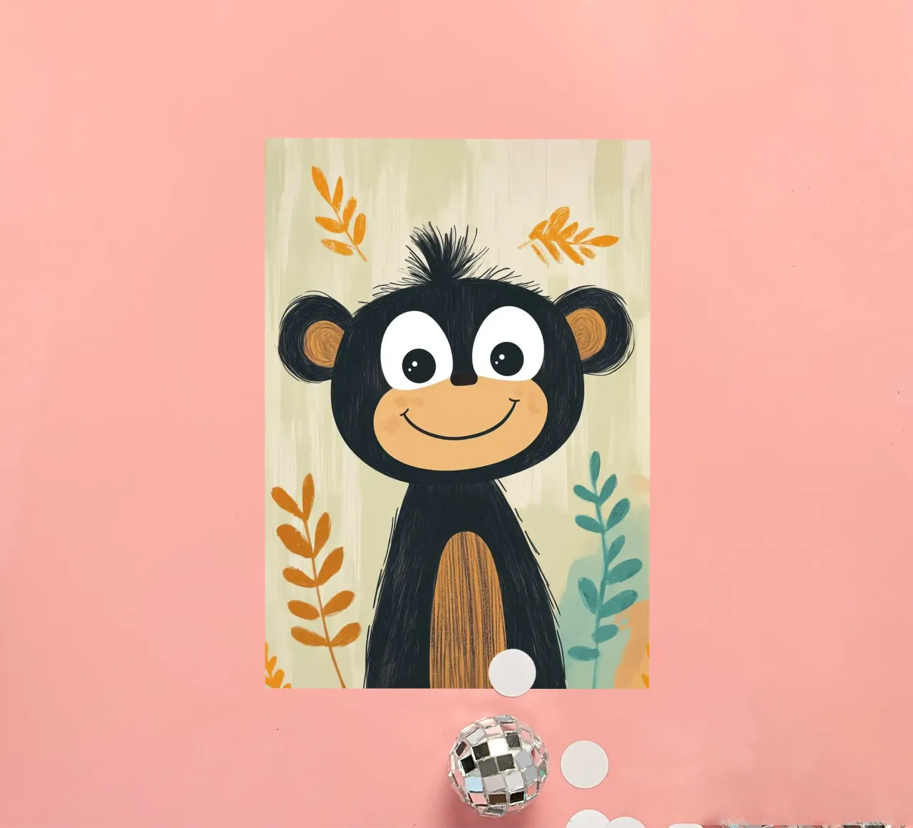 Smiling Monkey Illustration sticker by ORION
