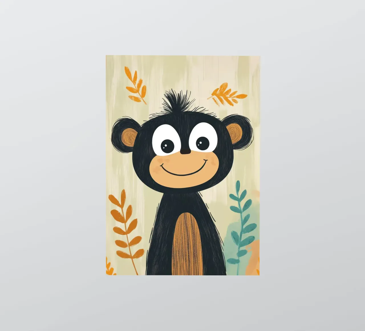 Smiling Monkey Illustration sticker by ORION
