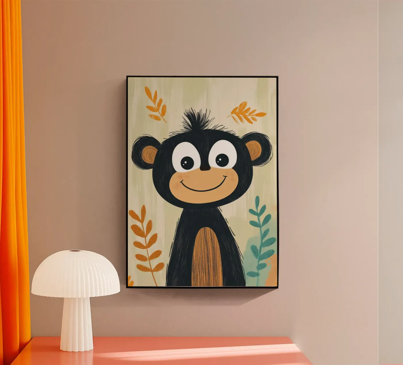 Illustration d'un singe souriant plexiglas de ORION