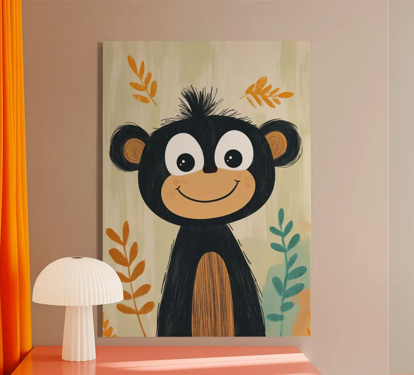 Illustration d'un singe souriant plexiglas de ORION